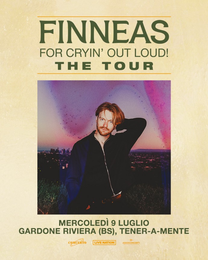 Per la prima volta in italia con un unico appuntamento Finneas 9 luglio a Gardone Riviera (Bs) – Festival Tener-A-Mente, Anfiteatro Del Vittorial.